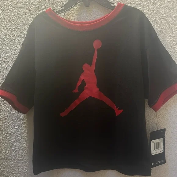 NWT Jordan Girls' Essentials Ringer T-Shirt black - Picture 5 of 13